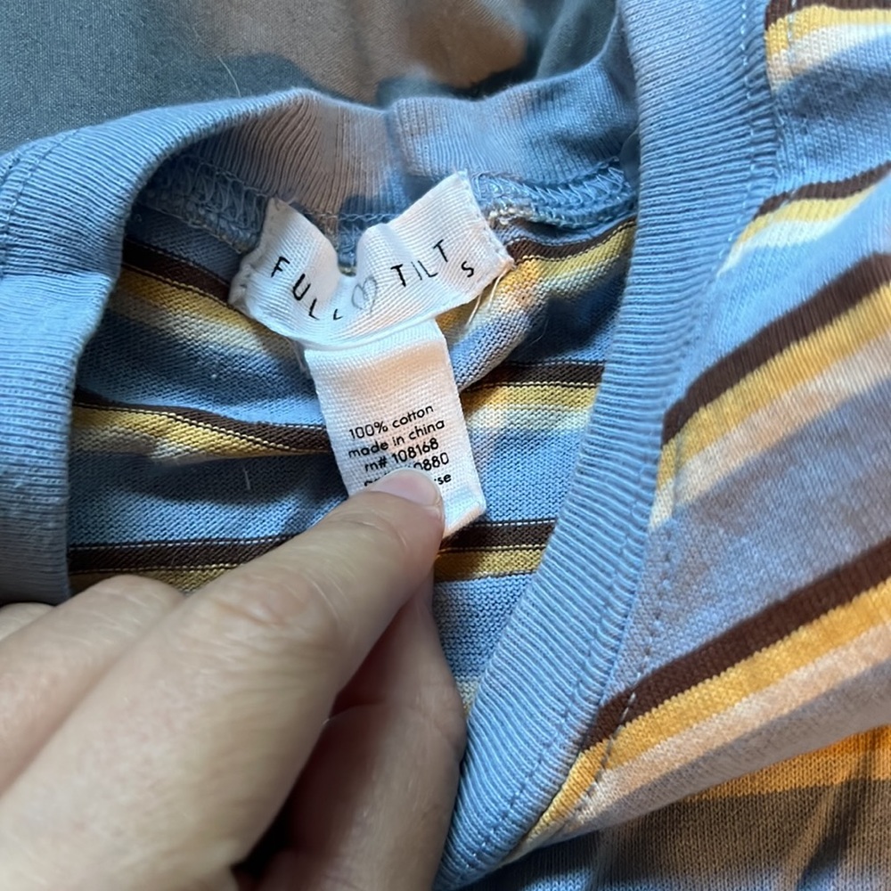 Striped, Cropped, Ringer Tee - Picture 2 of 2